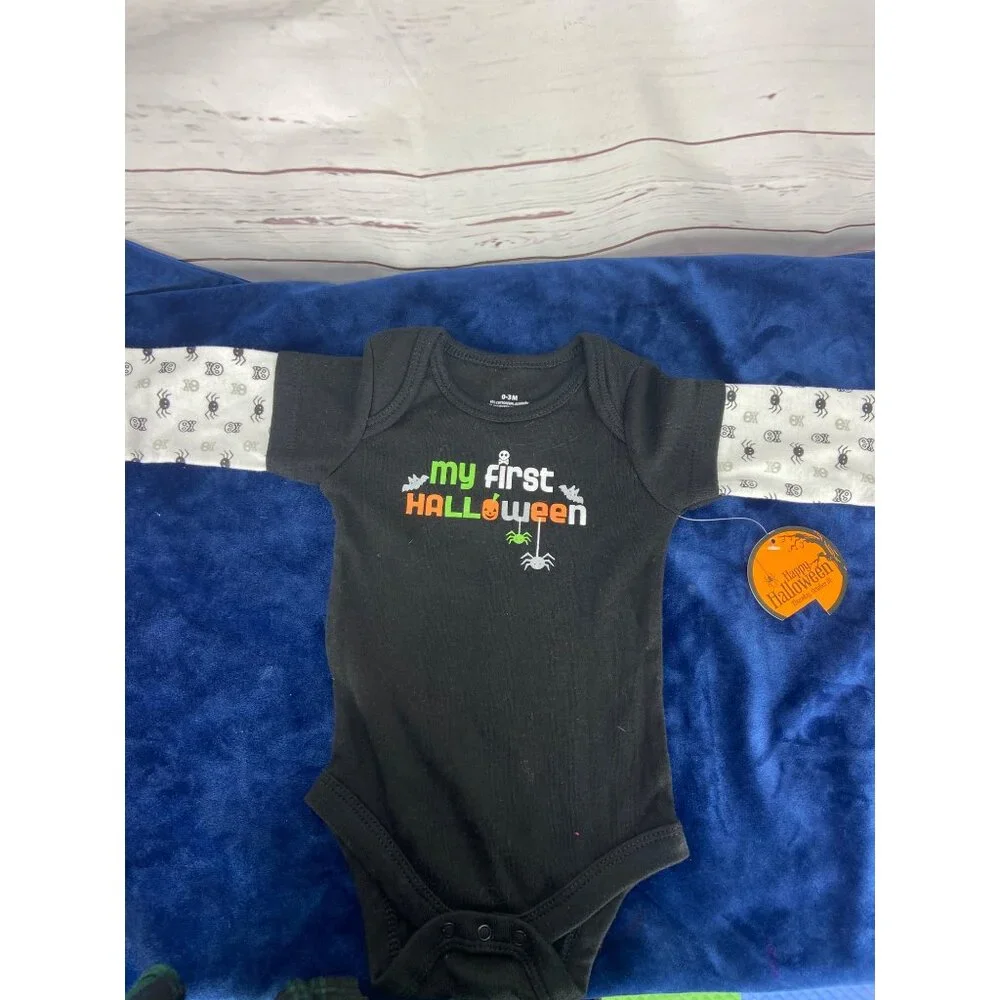 Baby Infant‎ Boys Girls One Piece LS Shirt Top Halloween Outfit NB 0 3 Mo NEW